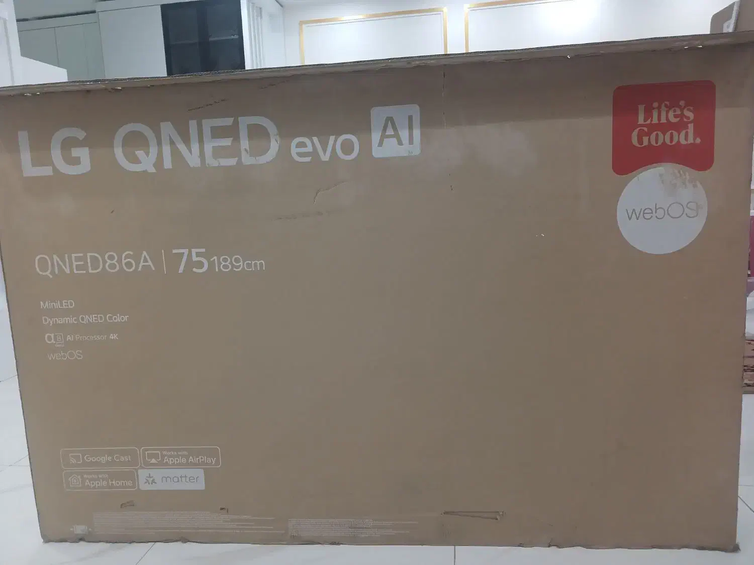 کارتن تلویزیون 75اینچ الجی|تلویزیون و پروژکتور|اسلامشهر, شهرک واوان|دیوار