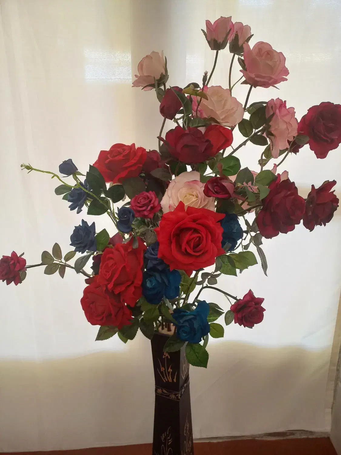 گل رز با گلدان|گل مصنوعی|زنجان, |دیوار