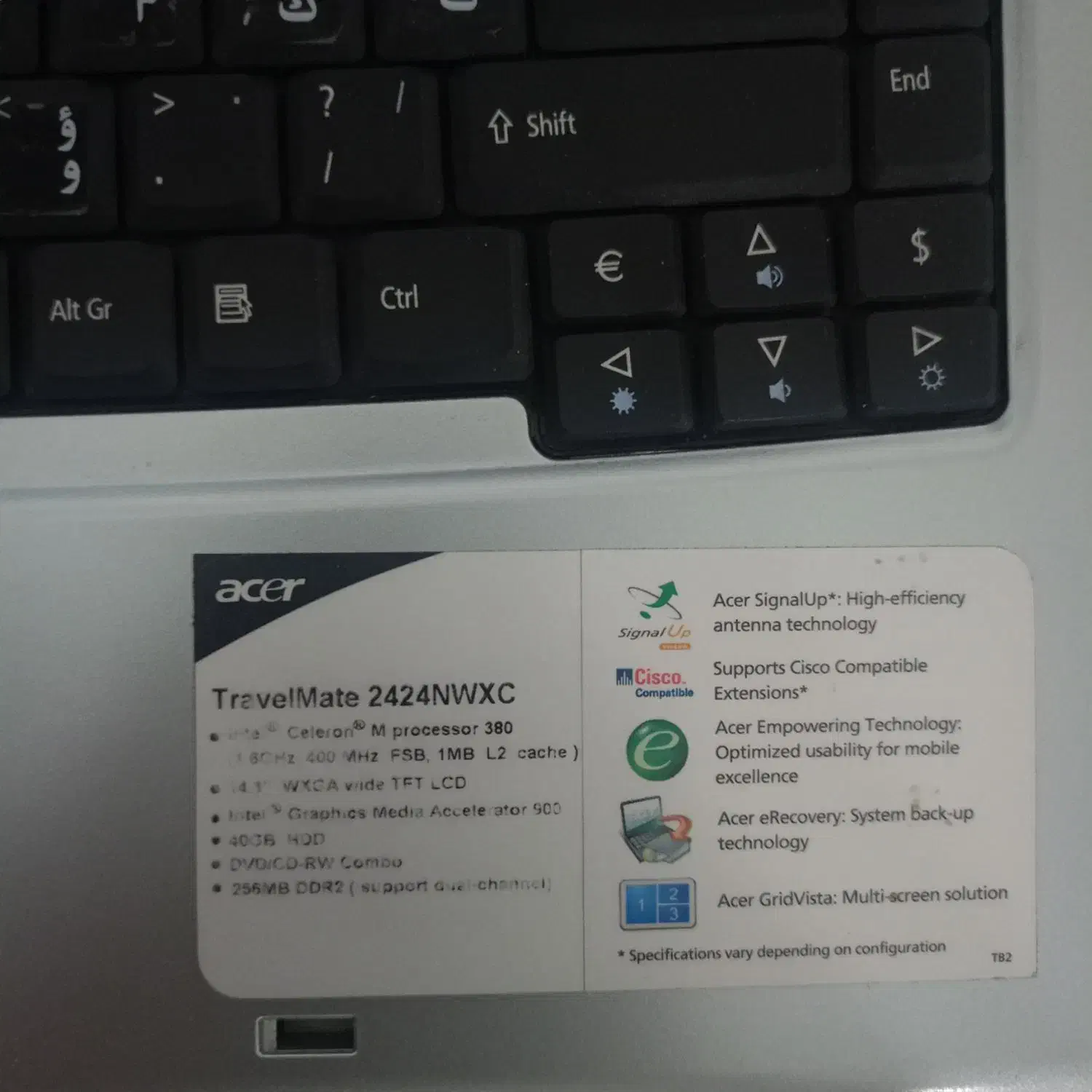 لپ تاپ ایسر 14 اینچ acer مدل travelmate2420|رایانه همراه|یزد, |دیوار