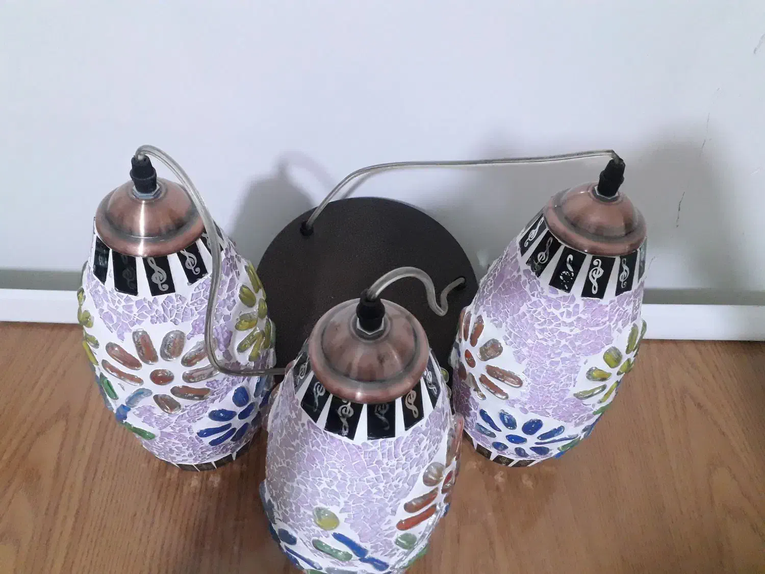 چراغ اویز سه شاخ|لوستر و چراغ آویز|تبریز, |دیوار