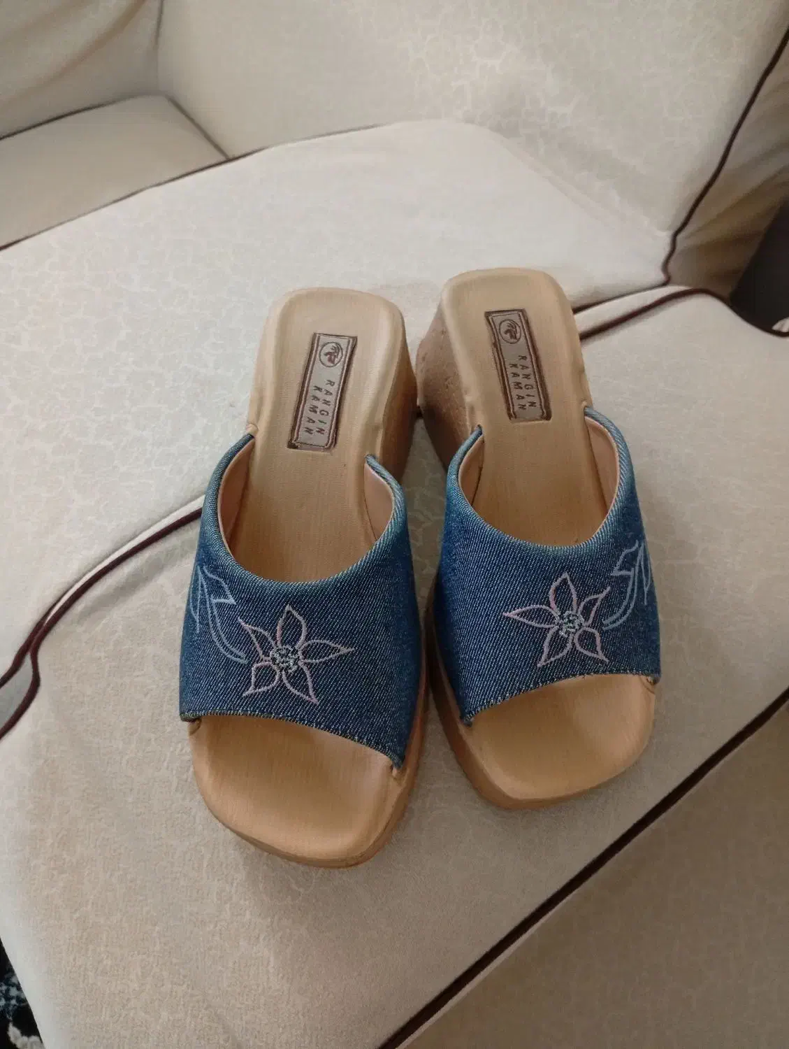 دمپای مجلسی یا روفرشی گلدوزی شده|کیف، کفش، کمربند|اراک, |دیوار