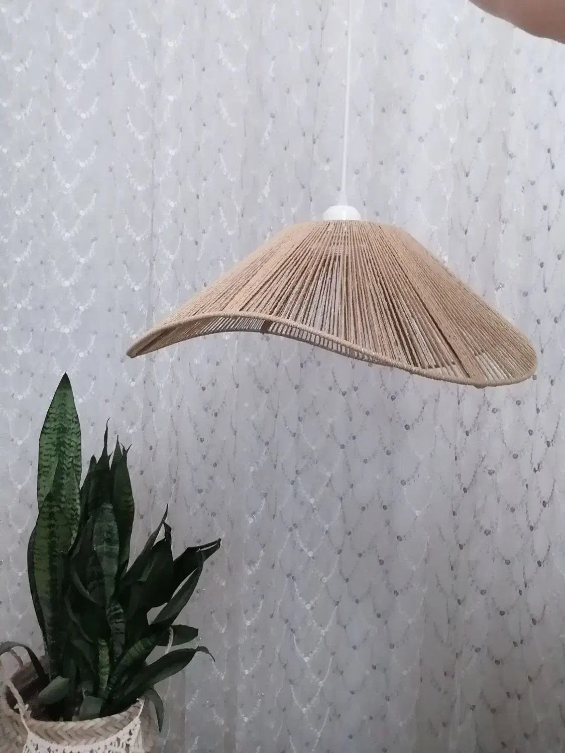 لوستر دستبافت رافیا|لوستر و چراغ آویز|گرگان, |دیوار