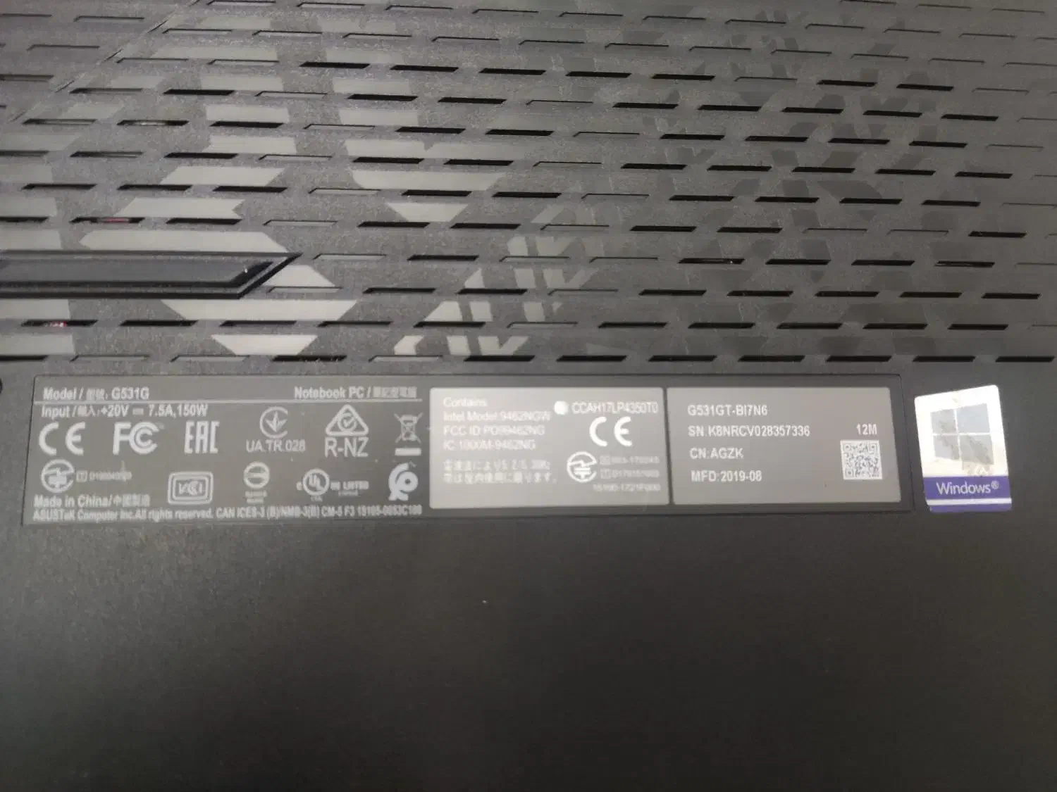 لپ تاپ غول گیمینگ سری ROG ایسوس G531 gt|رایانه همراه|شیراز, شریف‌آباد|دیوار