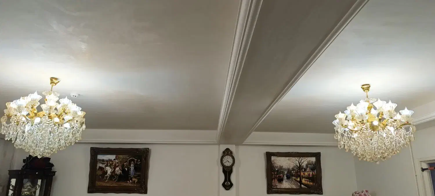 یک عدد لوستر 8شاخه (24لامپه) با لاله های کریستال|لوستر و چراغ آویز|تبریز, |دیوار