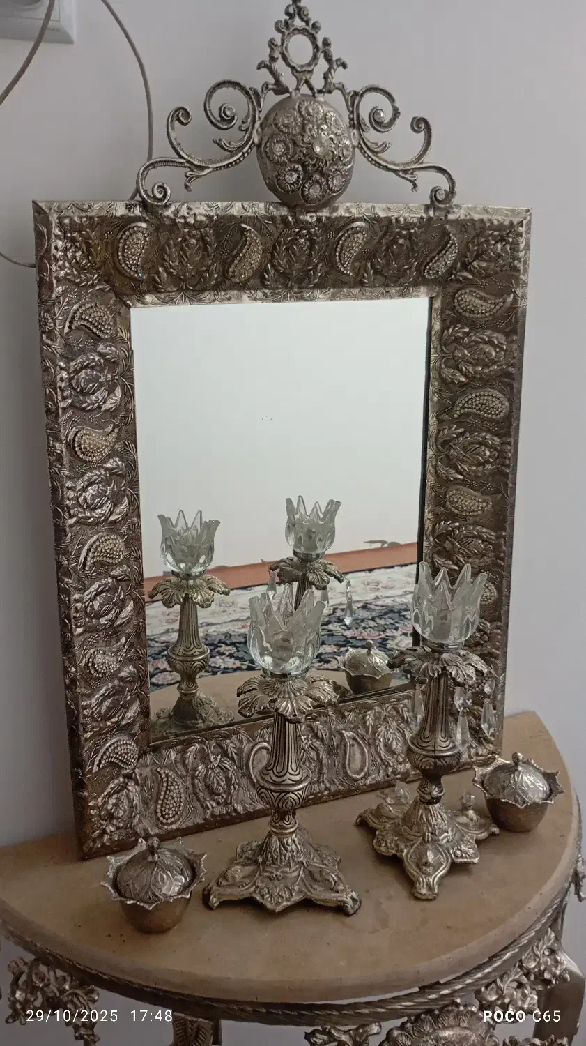 آینه و شمعدان نقلی|آینه|قم, مهر آباد|دیوار