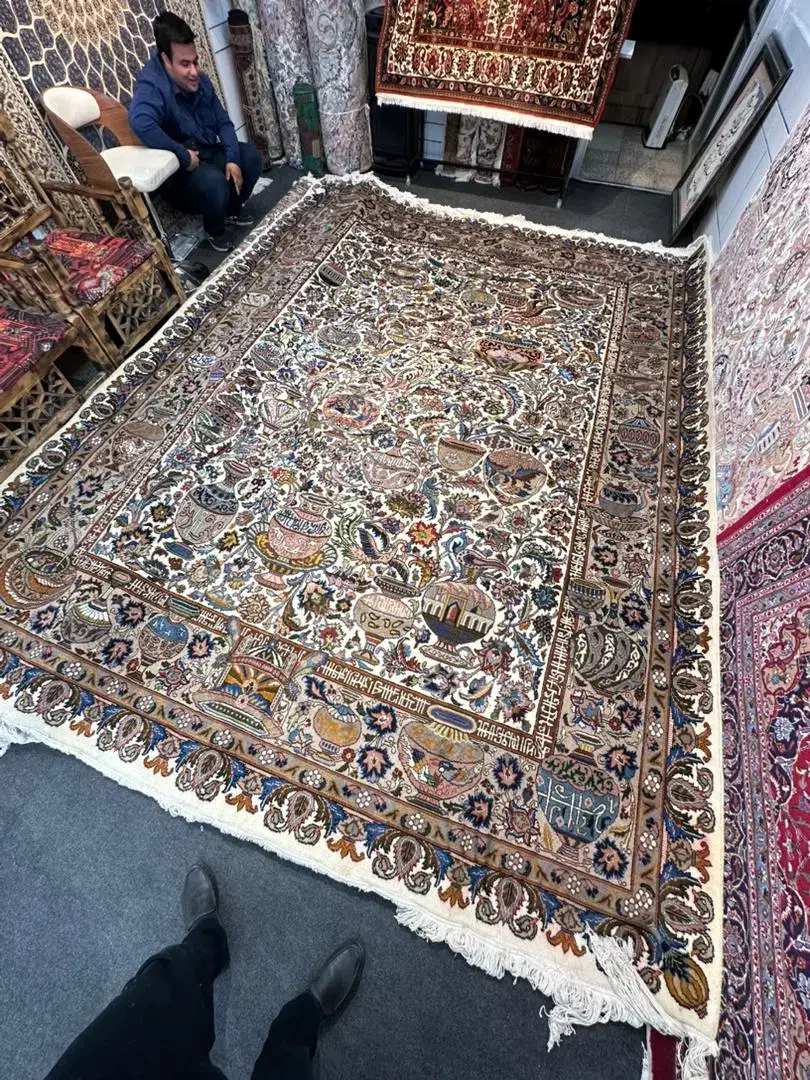 جفت ۱۲ متری دست دوم فرش دستباف کاشمر|فرش|کاشمر, |دیوار