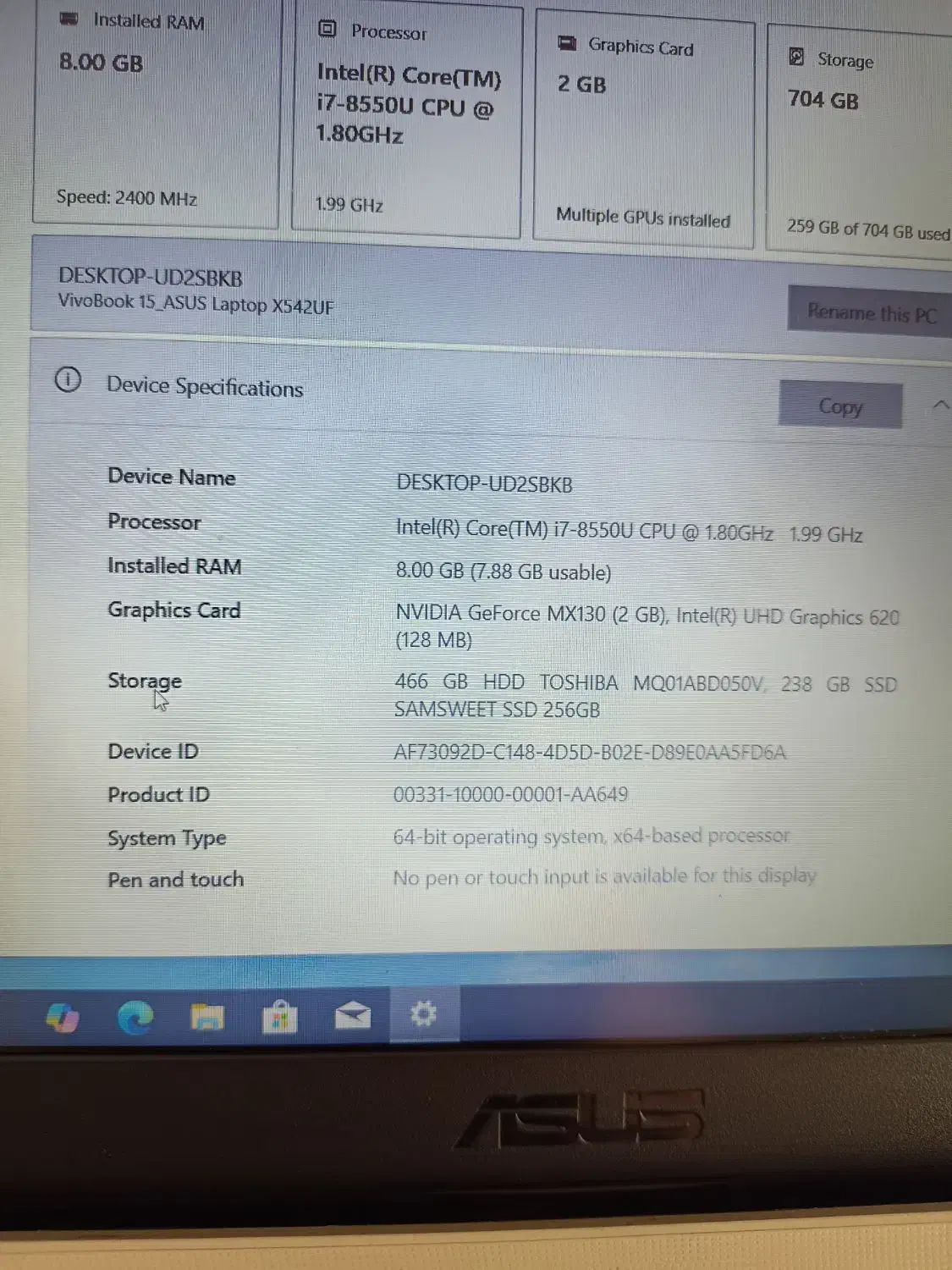 فروش لپ تاپ استوک FL8000u|رایانه همراه|زابل, |دیوار
