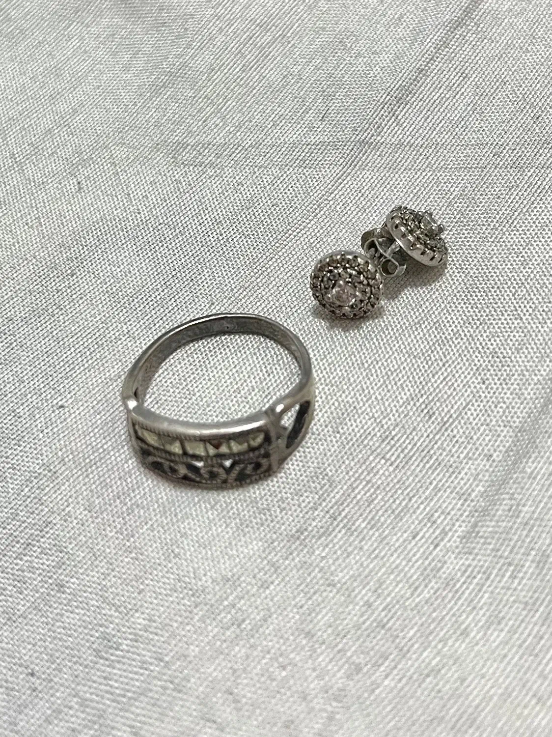 گوشواره و انگشتر نقره|جواهرات|تهران, شهرک آزمایش|دیوار