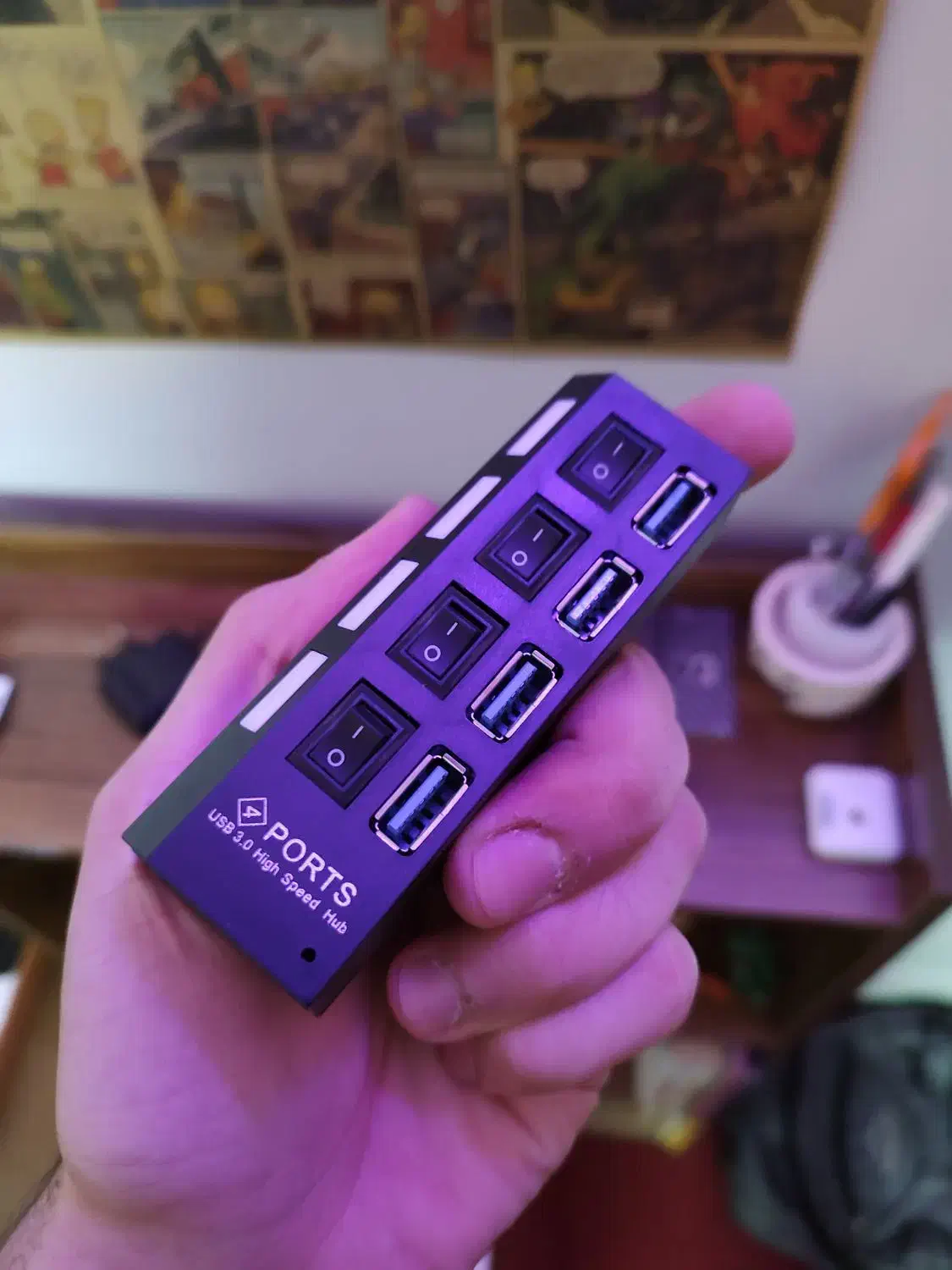 هاب یو اس بی USB 3.0 چهار پورت|قطعات و لوازم جانبی رایانه|قم, انسجام|دیوار