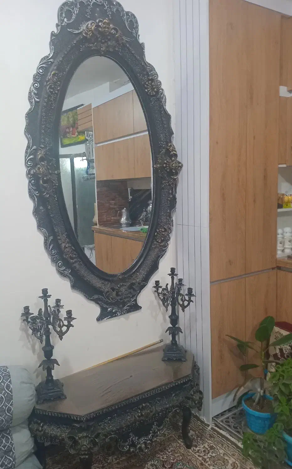 آینه و شمعدان|بوفه، ویترین، کنسول|قروه, |دیوار