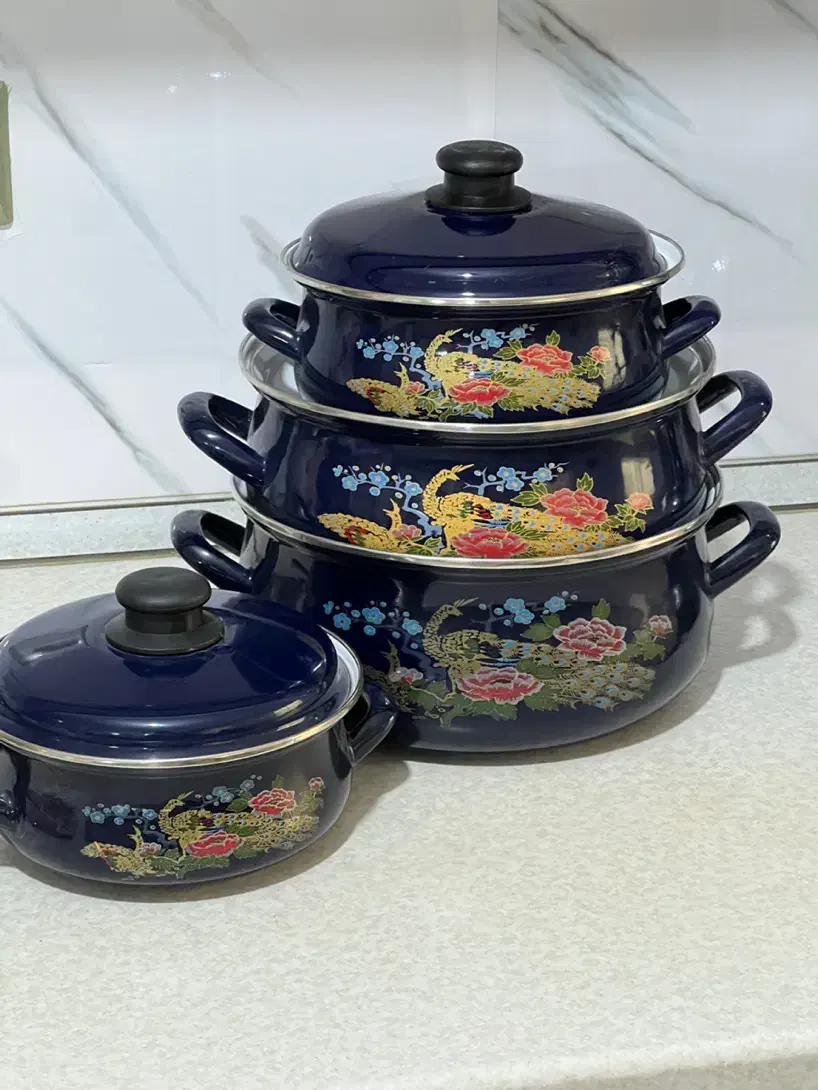 ست قابلمه ۴ تیکه لعابی ترک|ظروف پختوپز|گرگان, |دیوار