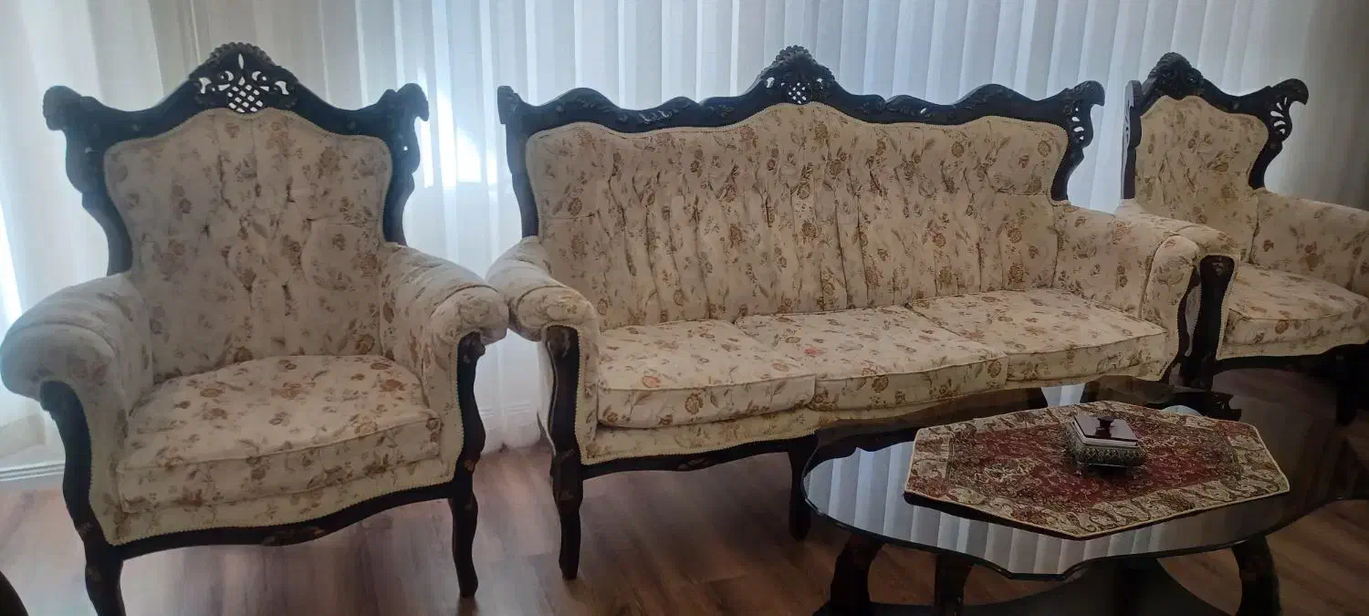 مبل سلطنتی ۷ نفره با چوب راش|مبلمان خانگی و میز عسلی|اردبیل, |دیوار