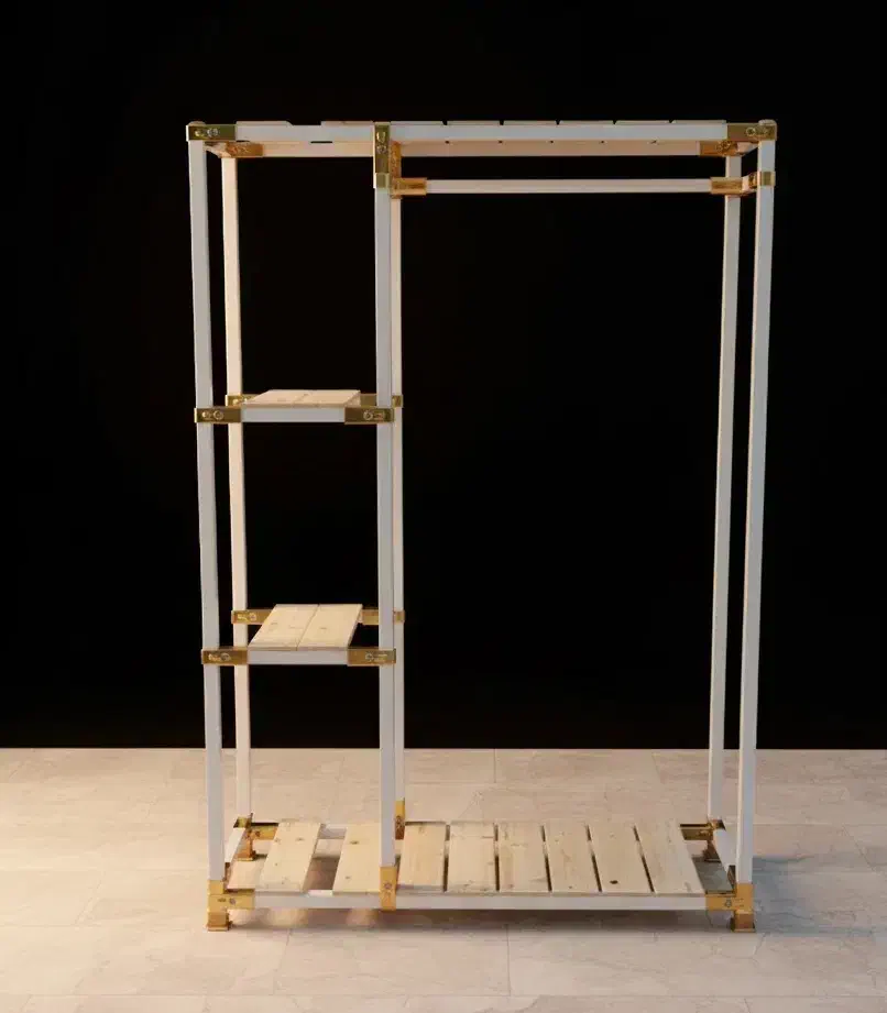 کم جا رگال سفید طلایی ۱۲۰×۱۵۰نظم دهنده|جاکفشی، کمد، دراور|قیامدشت - خاورشهر, |دیوار