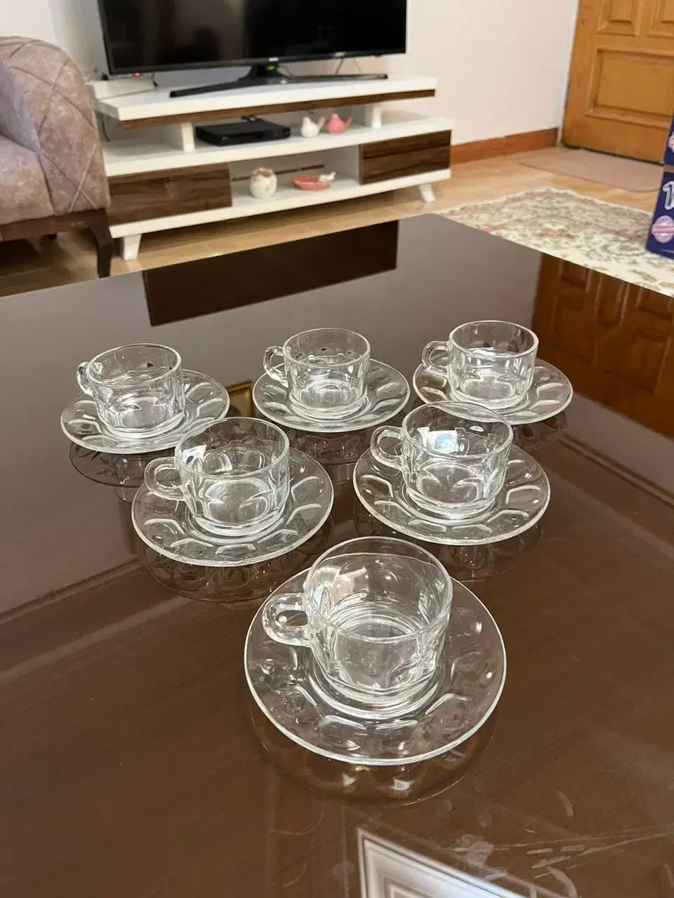 فنجان و نعلبکی طرح عینکی فرانسه اصل|ظروف سرو و پذیرایی|رشت, معلم|دیوار