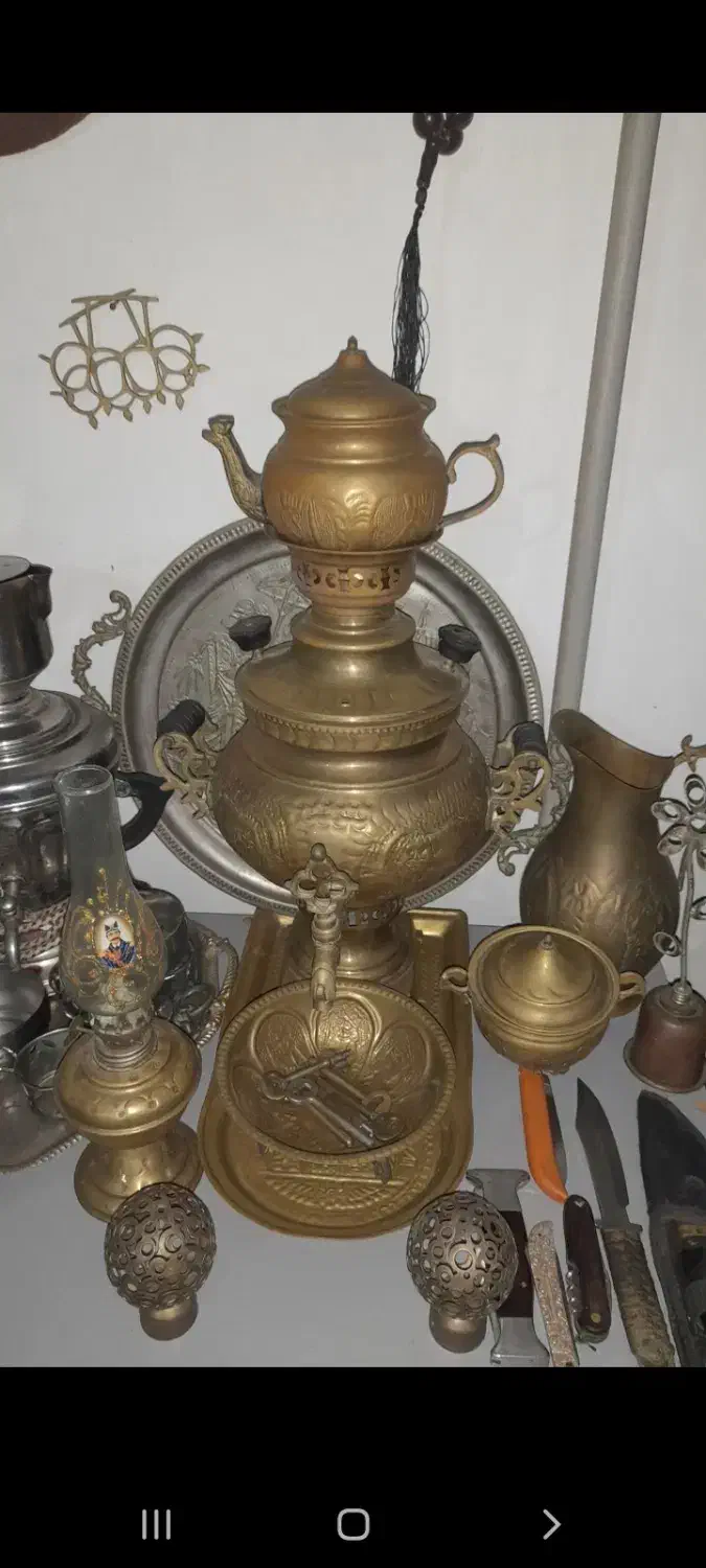 سماور برنجی 7 تیکه|سماور، چای‌ساز، قهوه‌ساز|گرگان, |دیوار