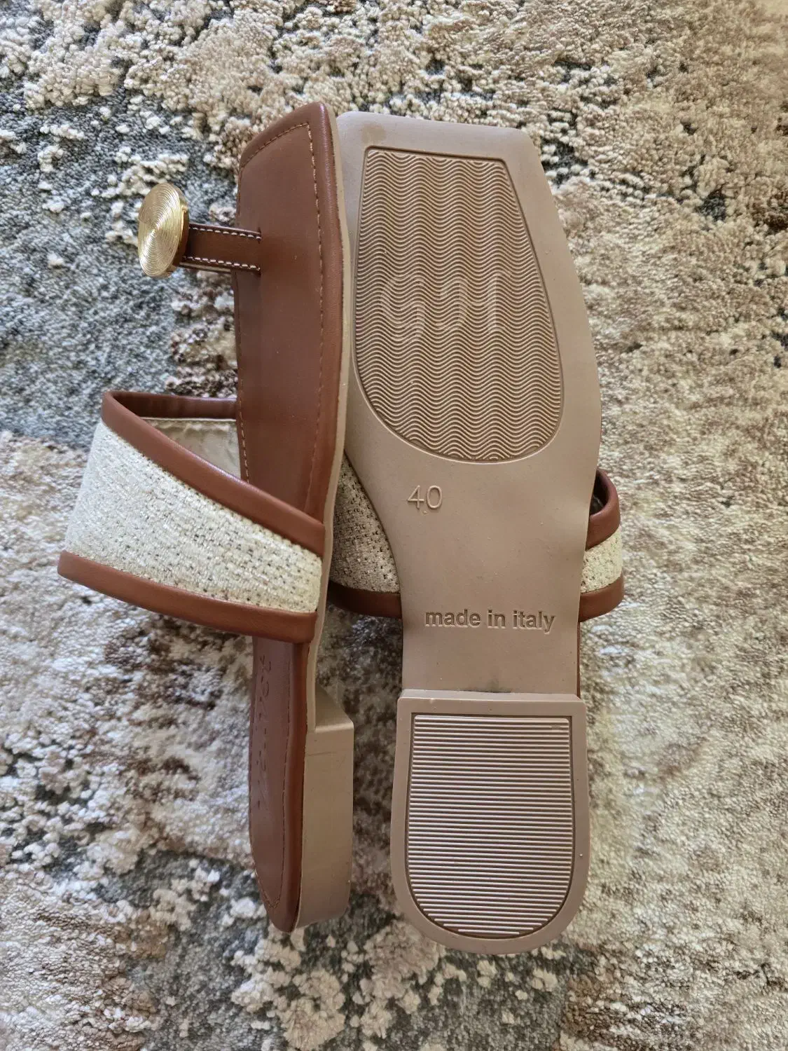 صندل (سندل) شیک زنانه یراق طلایی پاشنه۱/۵سانتیمتری|کیف، کفش، کمربند|کیش, |دیوار