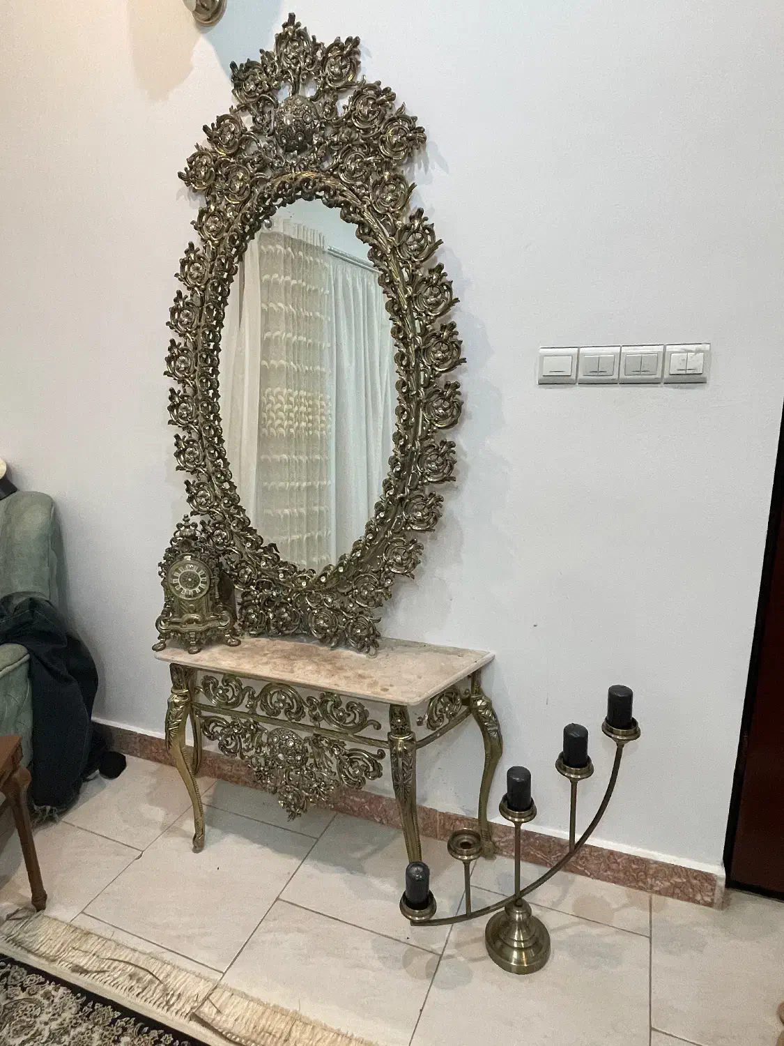 آینه و کنسول طرح برنز|بوفه، ویترین، کنسول|نوشهر, |دیوار