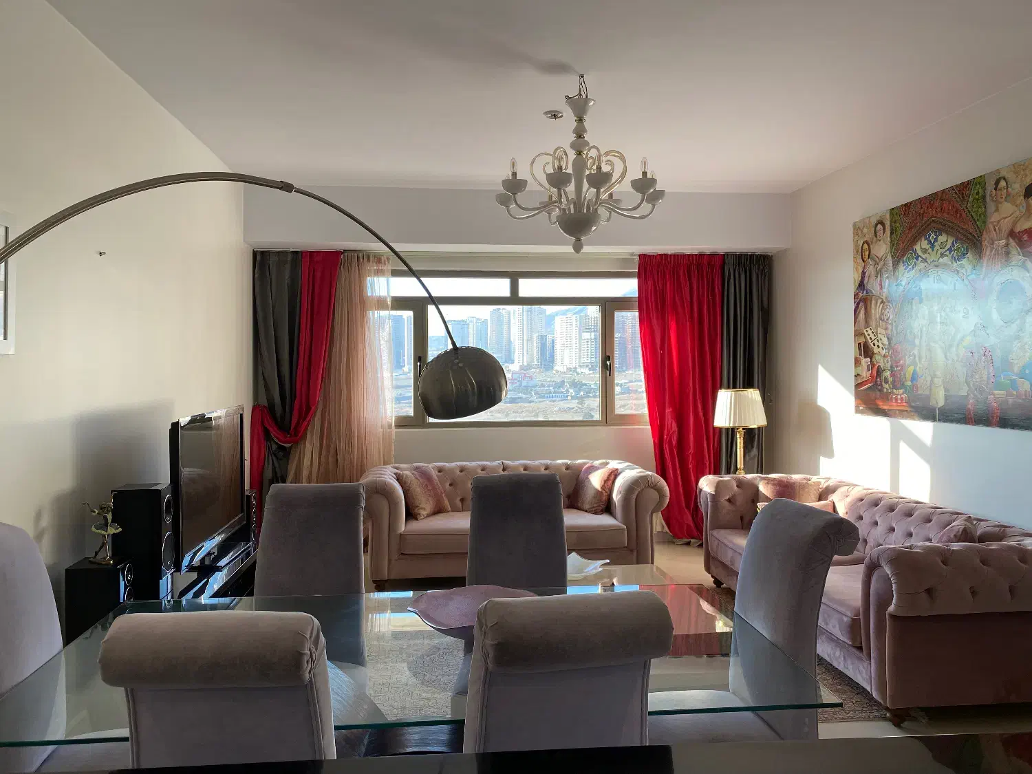 لوستر مدرن ۸ شاخه با اکسسوری اضافه|لوستر و چراغ آویز|باقرشهر, |دیوار