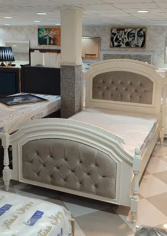 تخت خواب یک و نیم نفره چوبی سایز 120 در 200|تخت و سرویس خواب|اردبیل, |دیوار