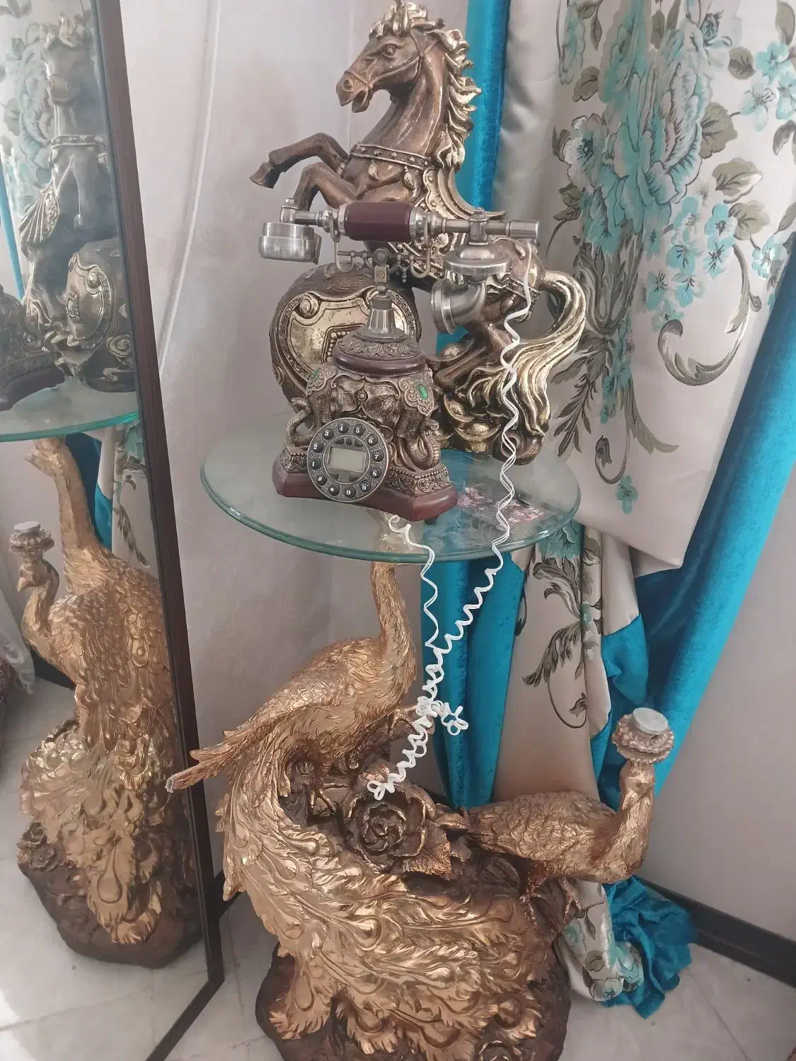 میز تلفن دکوری طرح طاووس|میز تلفن|قم, بنیاد|دیوار