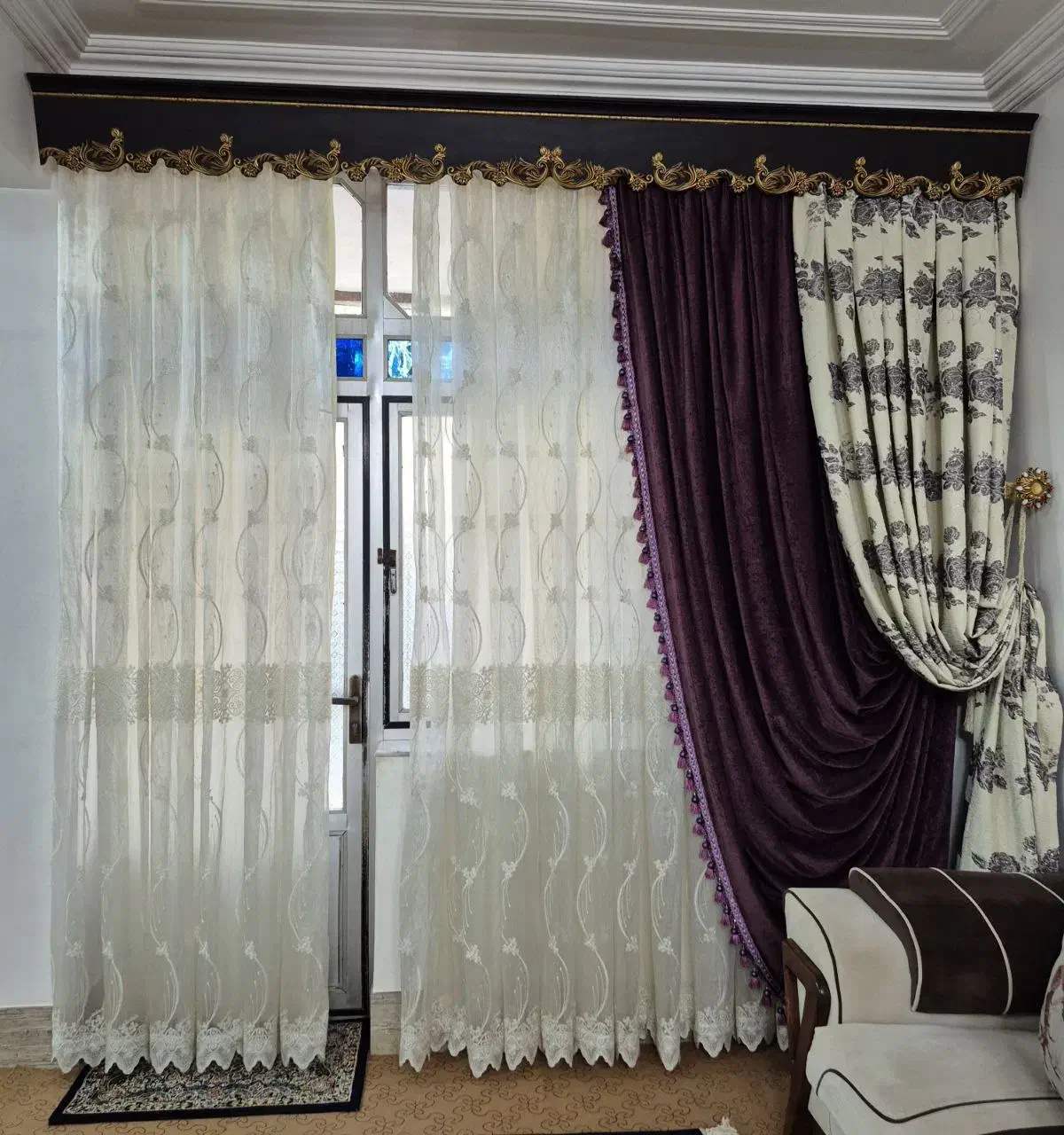 پرده مخمل|پرده، رانر، رومیزی|گالیکش, |دیوار