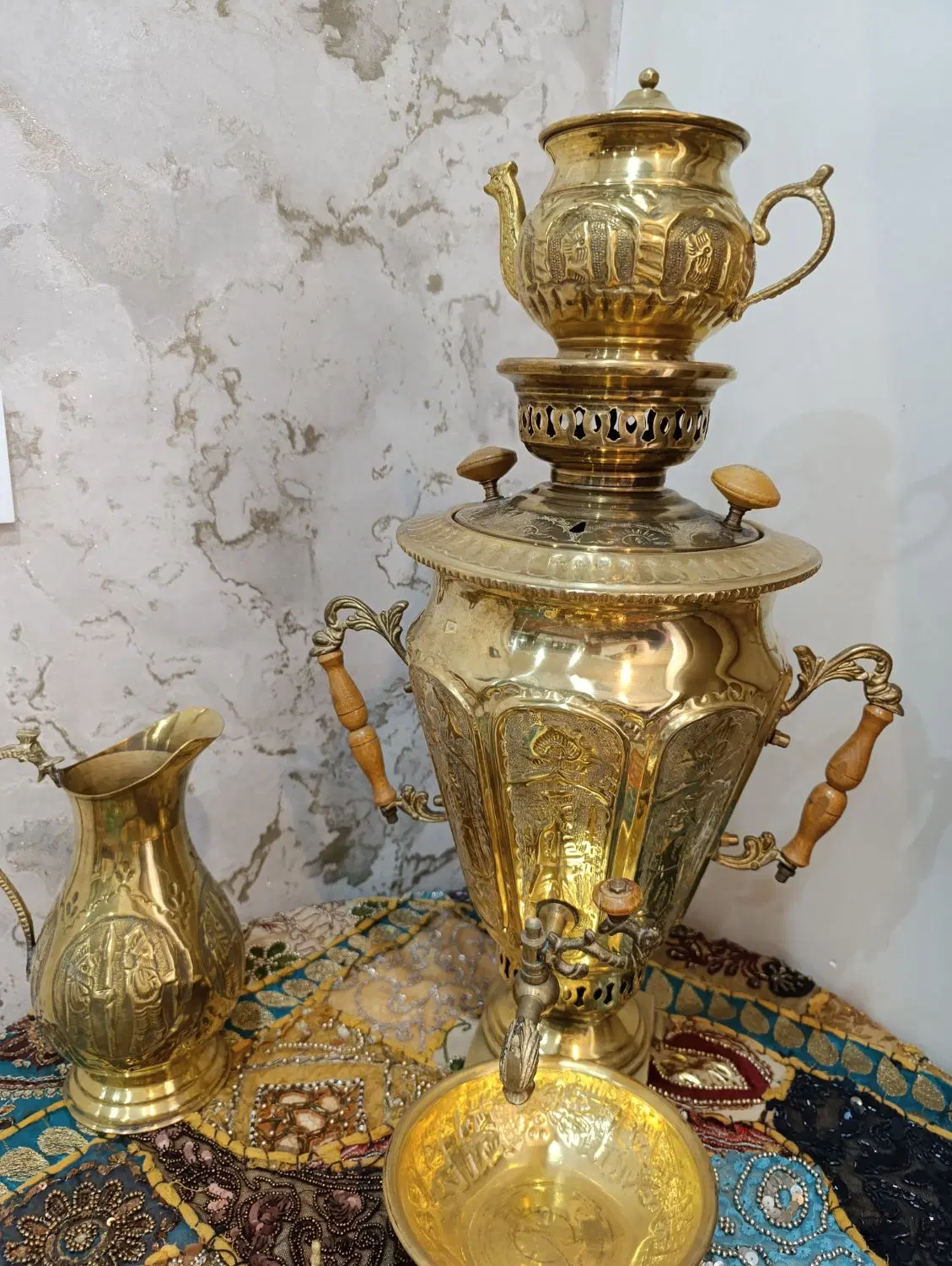 سرویس سماور برنجی|سماور، چایساز، قهوهساز|تهران, شاهین|دیوار