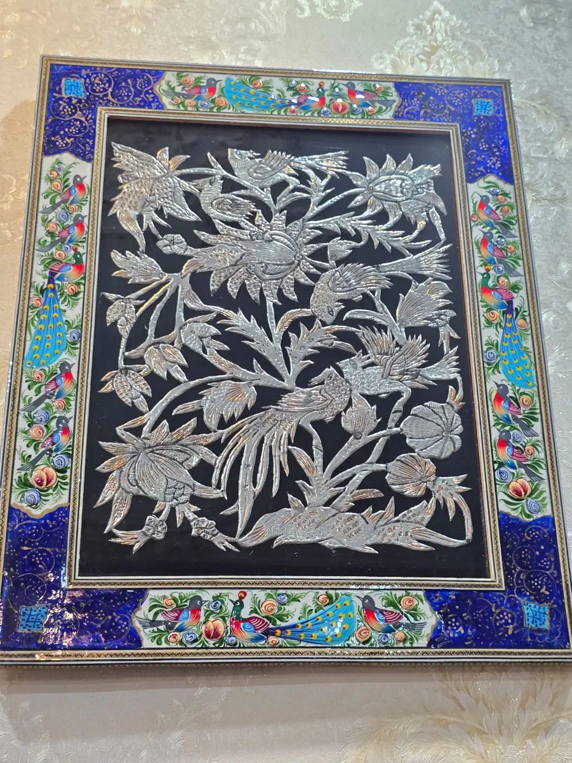 تابلو مس قلم زنی باقاب خاتم کاری|تابلو، نقاشی، عکس|تهران, قاسمآباد|دیوار