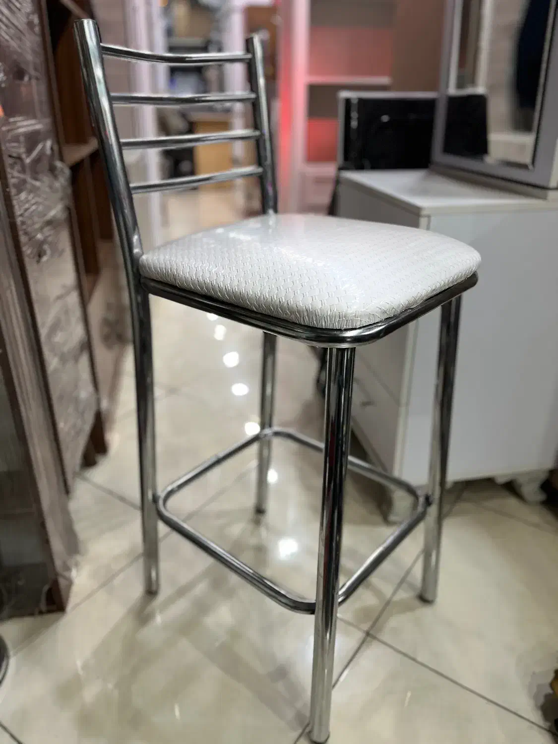 صندلی اپن فلزی بلند آبکاری|میز و صندلی غذاخوری|ساوه, |دیوار