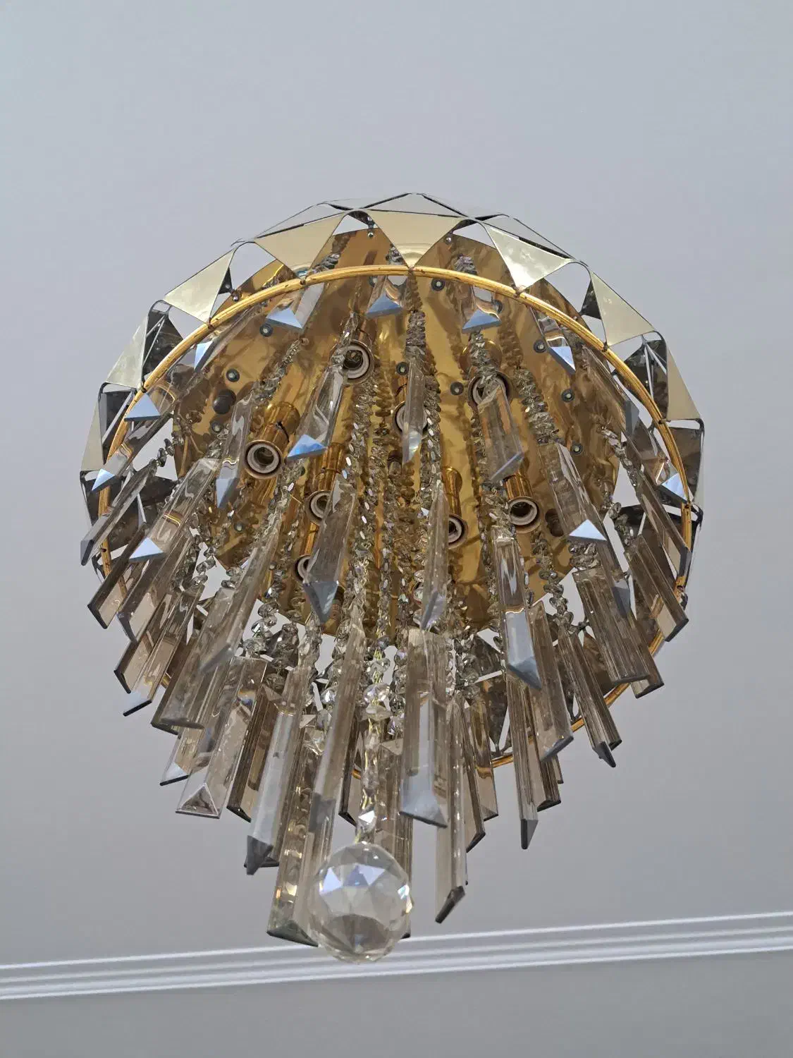 سه عددلوستر آویز کریستال شامپاینی|لوستر و چراغ آویز|اهواز, کیانپارس |دیوار