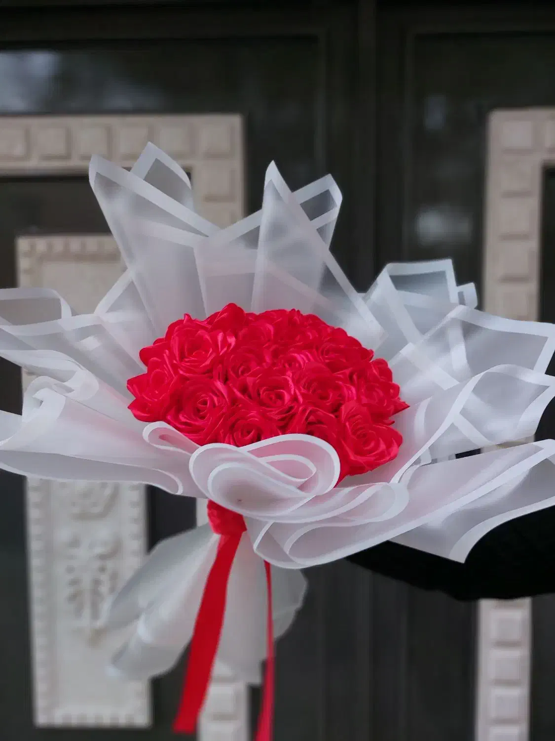 20شاخه قرمز جذاب کاغذ دوبل|گل مصنوعی|قوچان, |دیوار