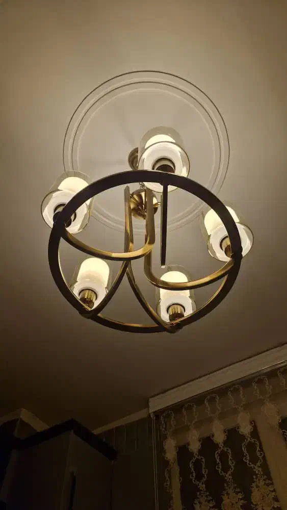 لوستر ۵ شعله ضربدری رنگ شامپاینی|لوستر و چراغ آویز|تهران, تهرانپارس غربی|دیوار