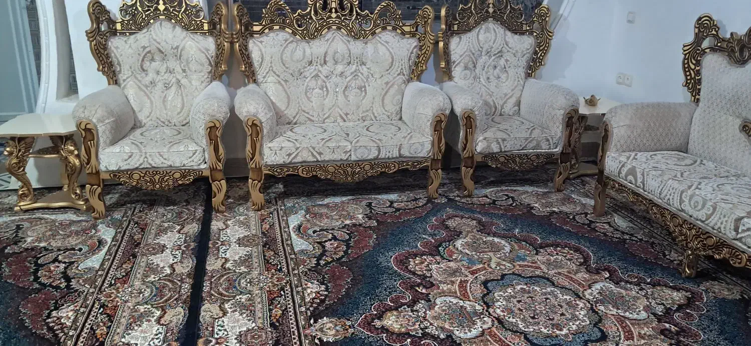 مبل سلطنتی هفت نفره معاوضه با موتور|مبلمان خانگی و میز عسلی|شیراز, ابیوردی|دیوار
