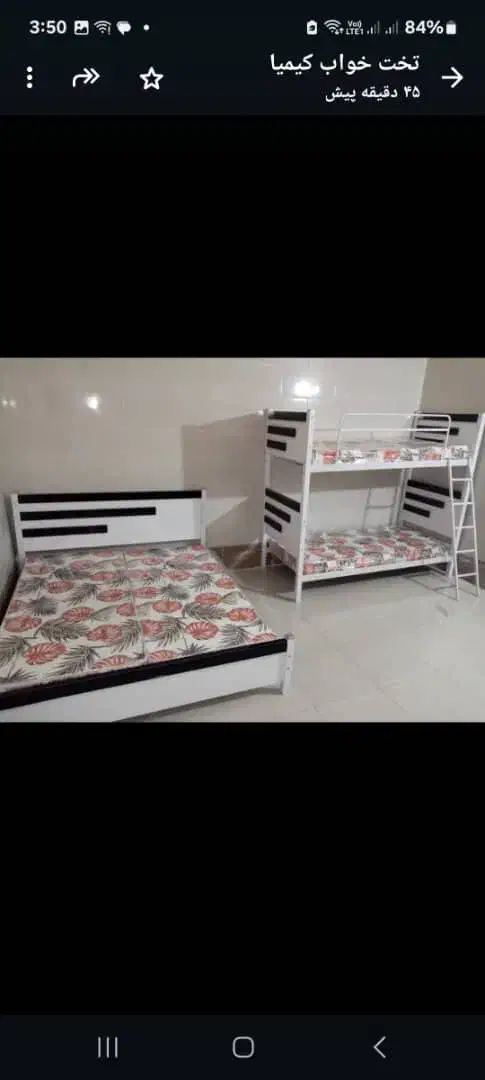 تخت دوطبقه خوابگاهی عروس|تخت و سرویس خواب|تهران, شهرک ولیعصر جنوبی|دیوار