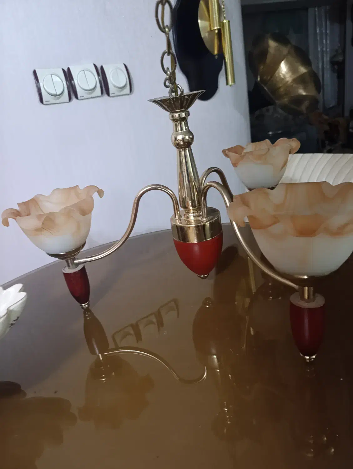 لوستر سه شاخه آشپزخانه یا اتاق|لوستر و چراغ آویز|کرج, کرج نو|دیوار