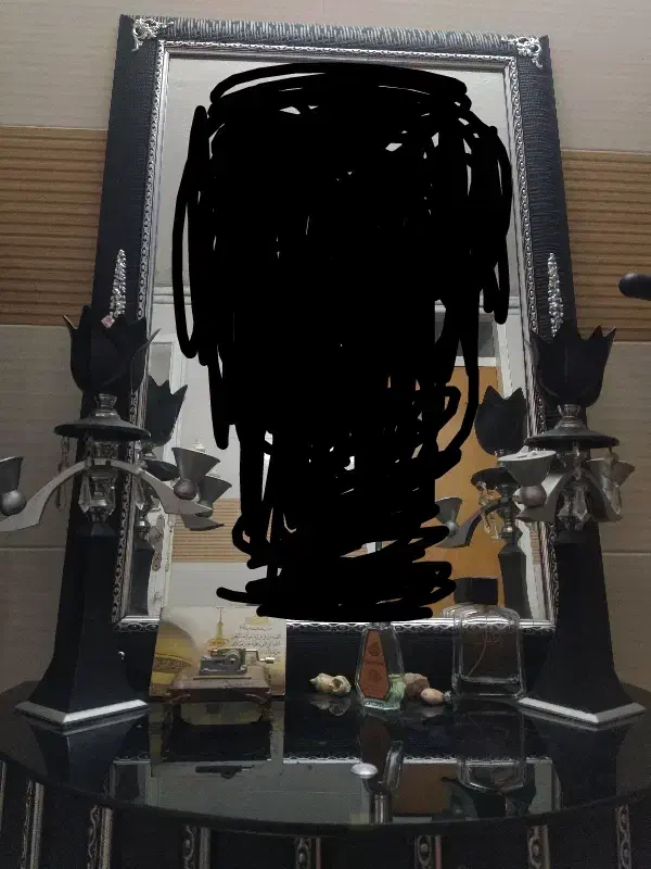 آینه شمعدون و میز|بوفه، ویترین، کنسول|جهرم, |دیوار