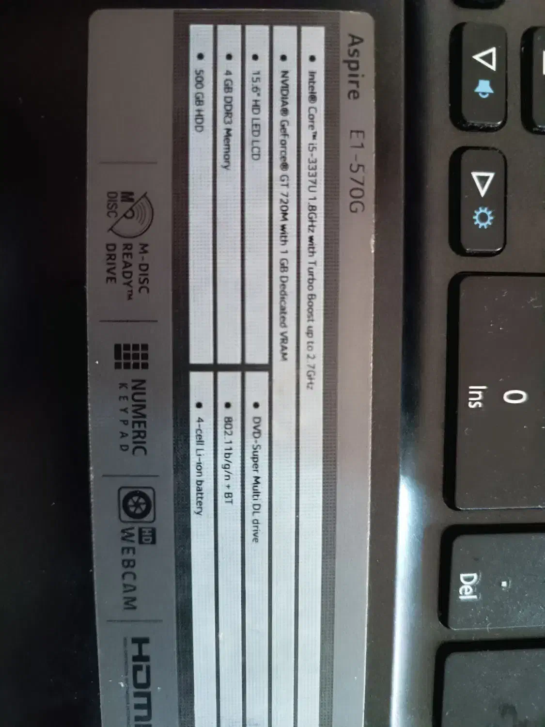 لپ تاپ acer مدل E1 -570G|رایانه همراه|زاهدان, |دیوار