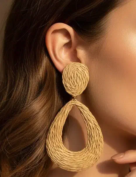 انواع گوشواره حصیری مدل فانتزی طرح طلا|بدلیجات|مشهد, گلشور|دیوار