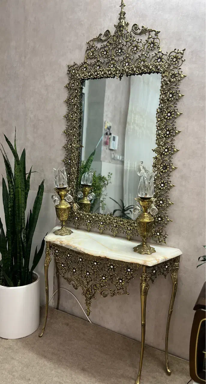 اینه وشمعدان برنز|صنایع دستی و سایر لوازم تزئینی|خوی, |دیوار