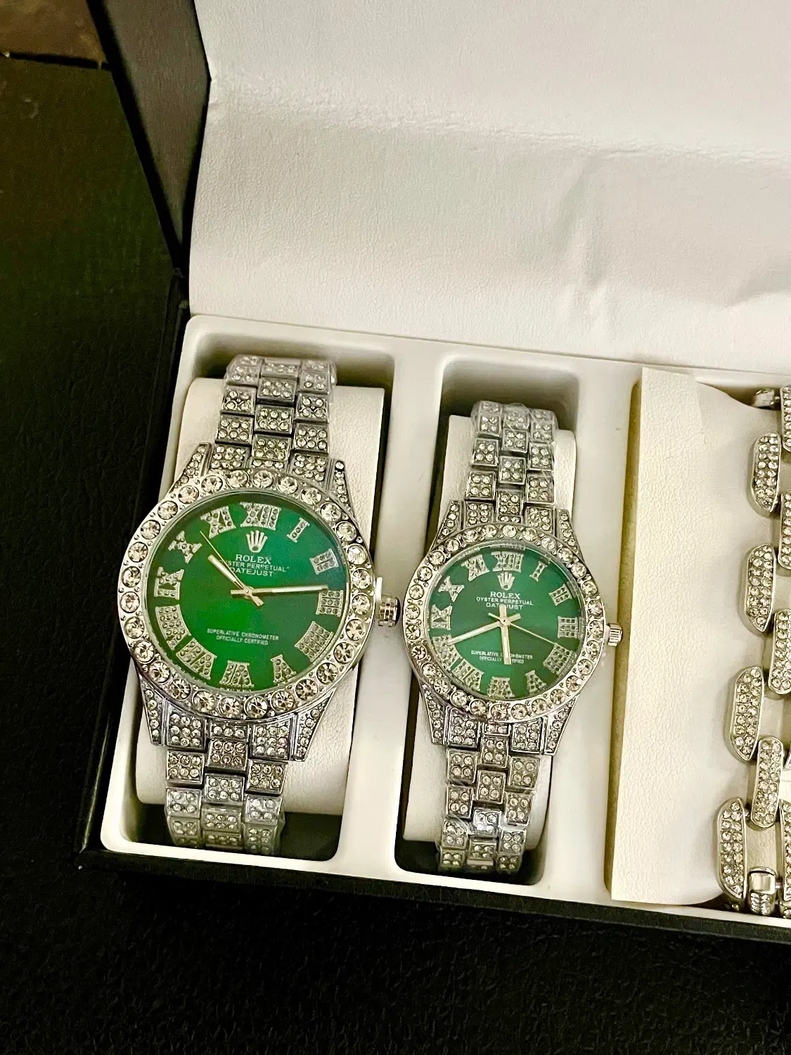 ست ساعت و اکسسوری فول نگین رولکس تقویم دار|ساعت|تهران, نازی‌آباد|دیوار