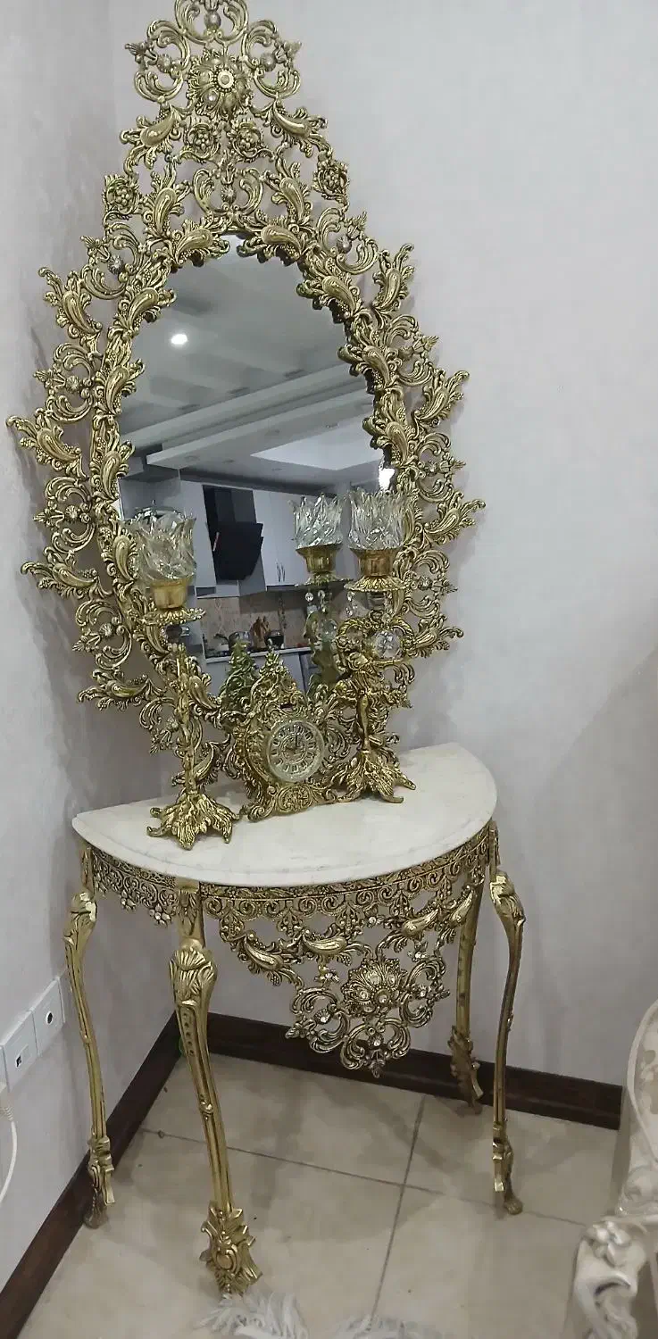 اینه شمعدان المینیوم|بوفه، ویترین، کنسول|گلستان (تهران), |دیوار