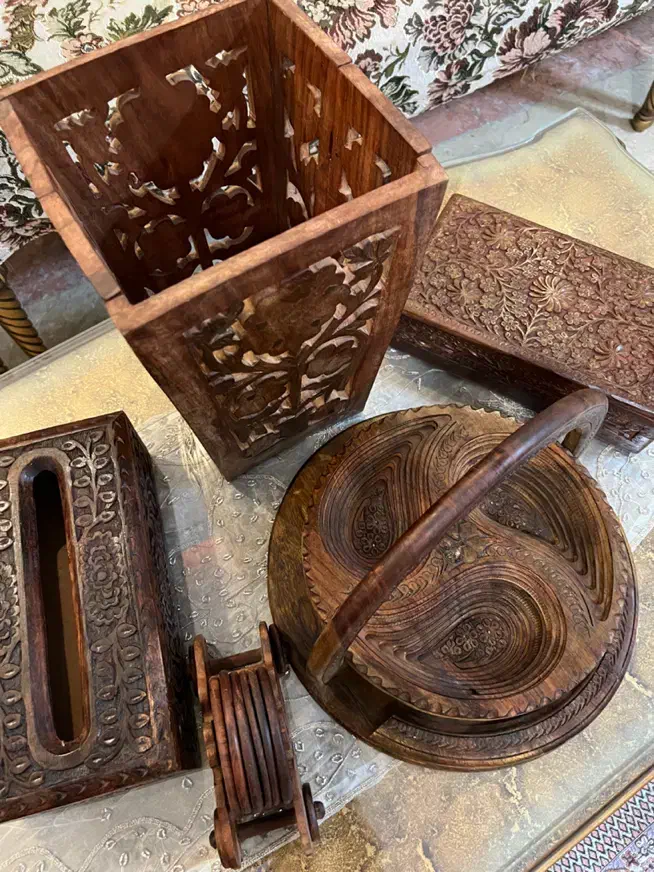 مجموعه چوبی (هندی پاکستانی) دست ساز کنده کاری زیبا|صنایع دستی و سایر لوازم تزئینی|تهران, شهرک چیتگر|دیوار