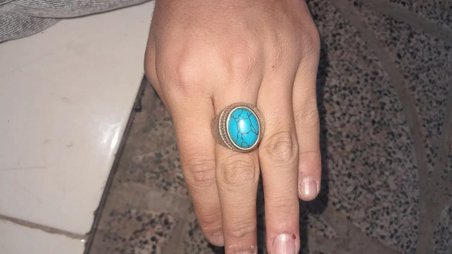 انگشتر عتیقه فیروزه و سبز|جواهرات|نسیم‌شهر, |دیوار