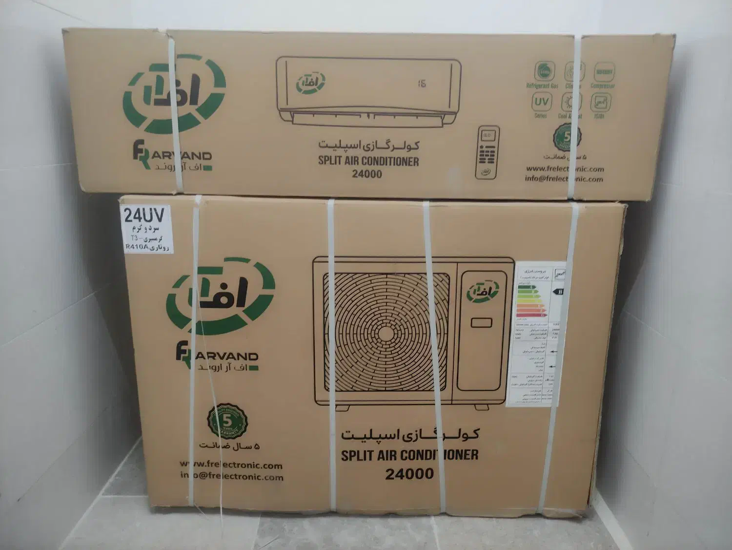 کولر گازی ۲۴۰۰۰ اف آر نو آکبند ۲۴ هزارFR سرد و گرم|کولر گازی و فن‌کوئل|تهران, نیروی هوایی (پیروزی)|دیوار