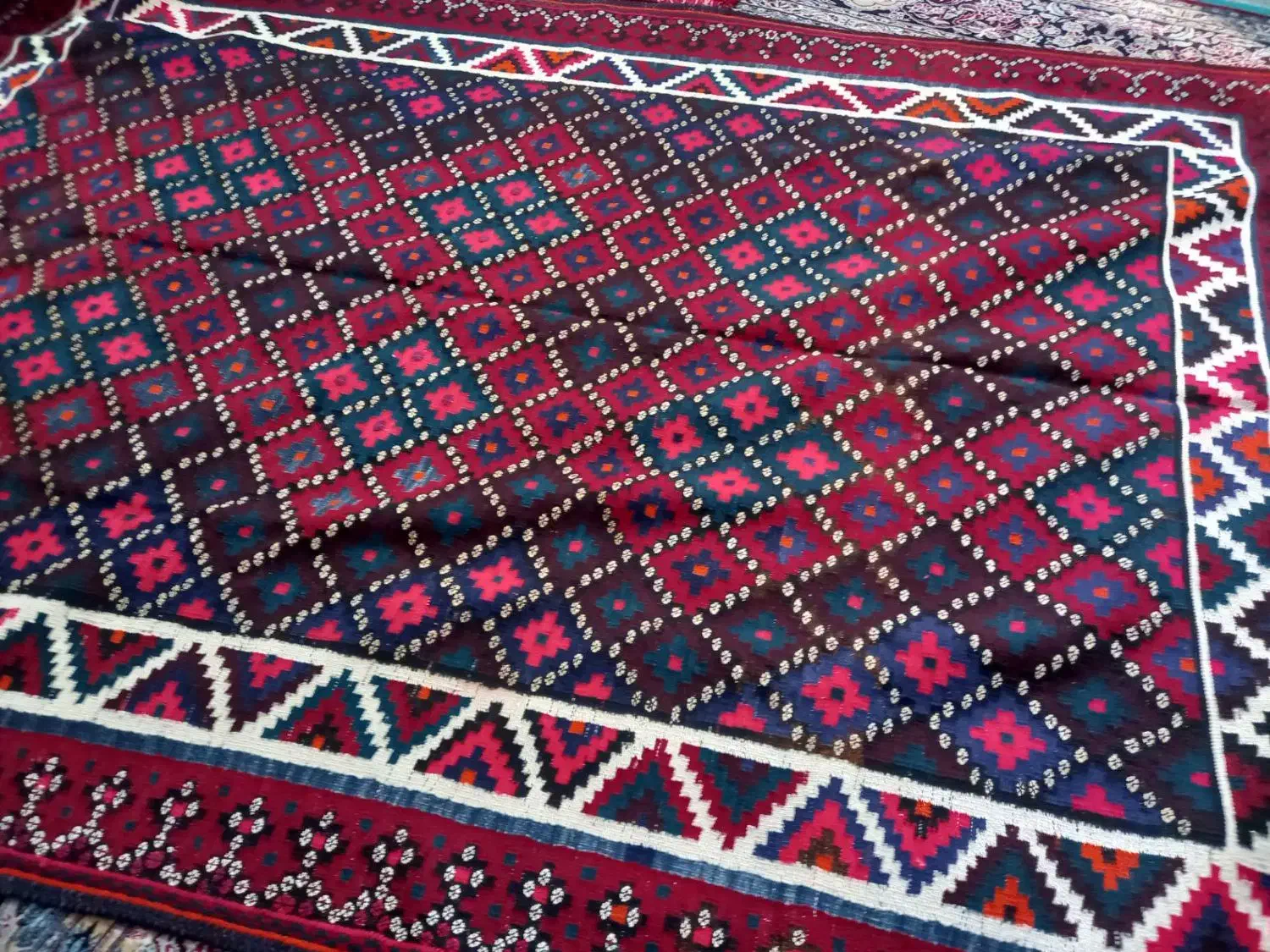 گلیم دستباف استفاده نشده|گلیم، جاجیم، گبه|جیرفت, |دیوار