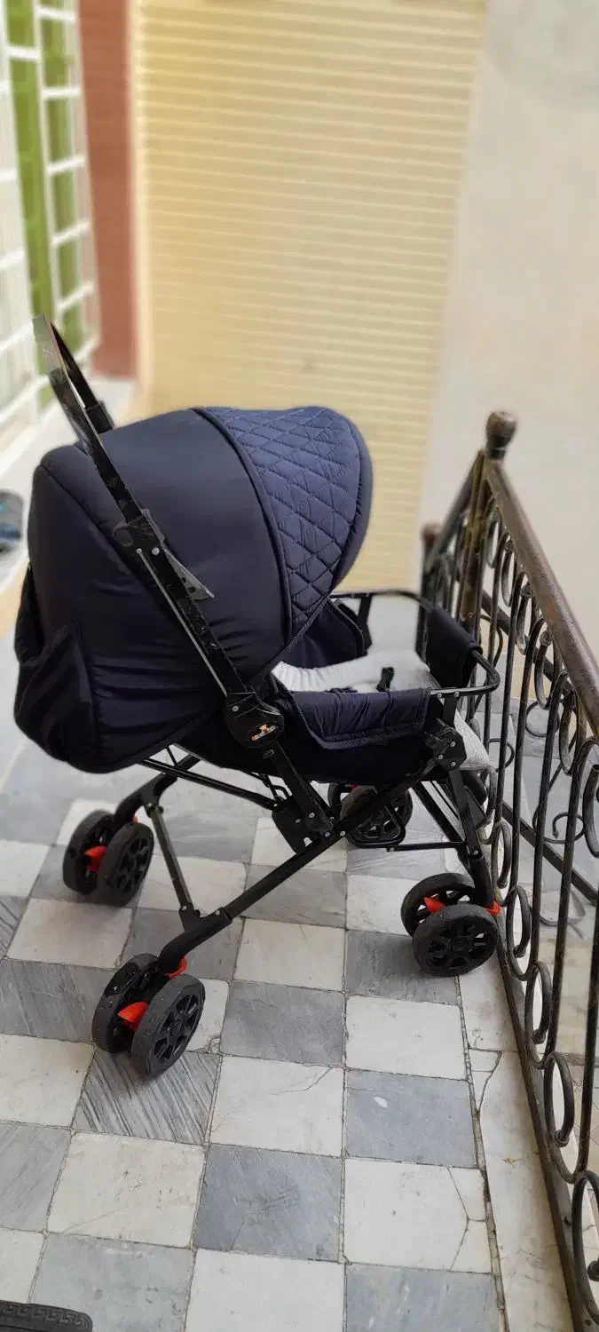 کالسکه سرمه ای نو و روروک کودک|کالسکه و لوازم جانبی|مراغه, |دیوار