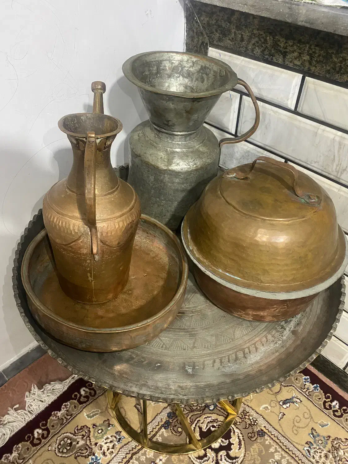ظروف مسی|کلکسیون اشیاء عتیقه|تالش, هشتپر|دیوار