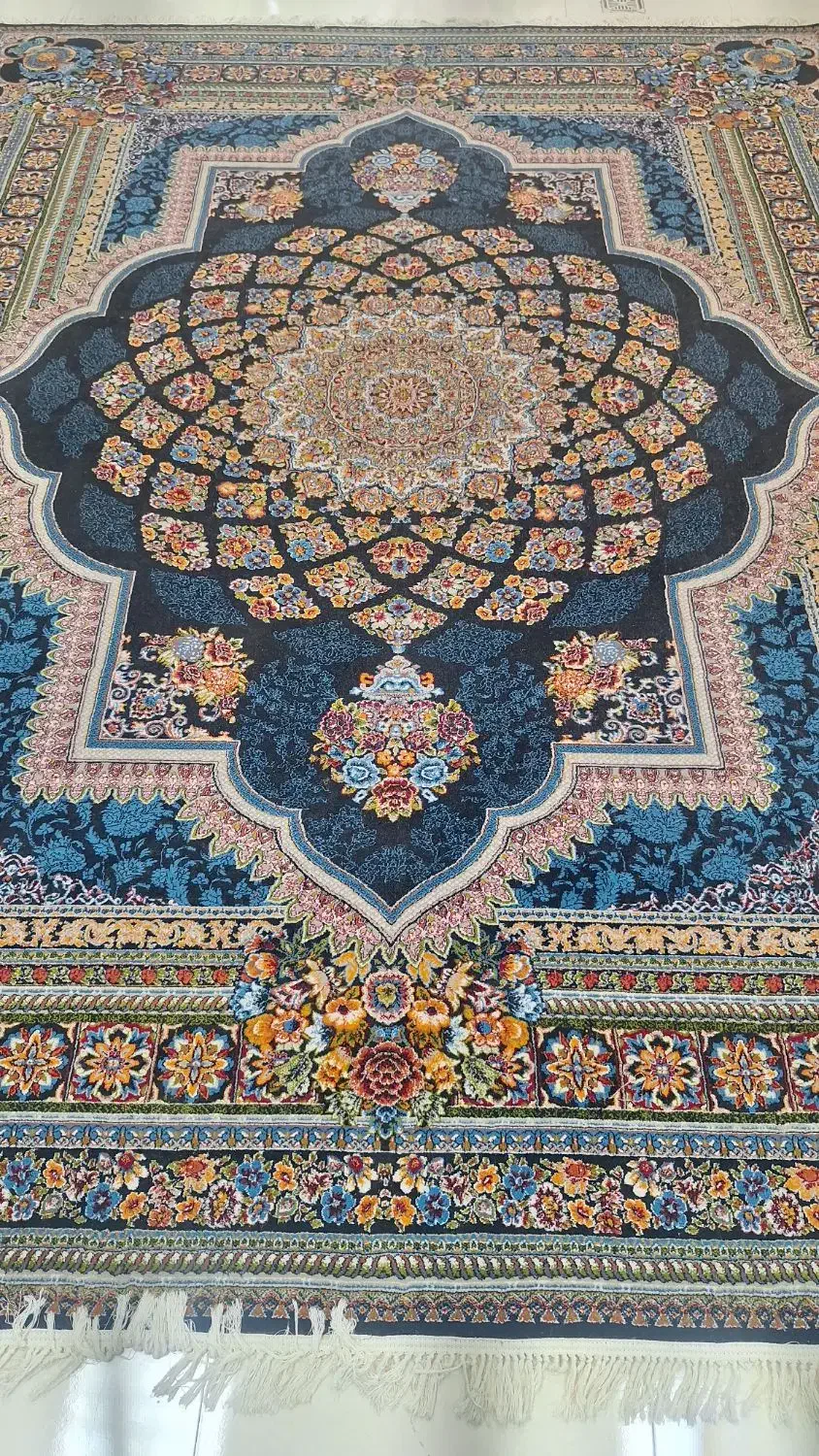 یک تخته فرش12متری سرمه‌ای رنگ|فرش|ایلام, |دیوار