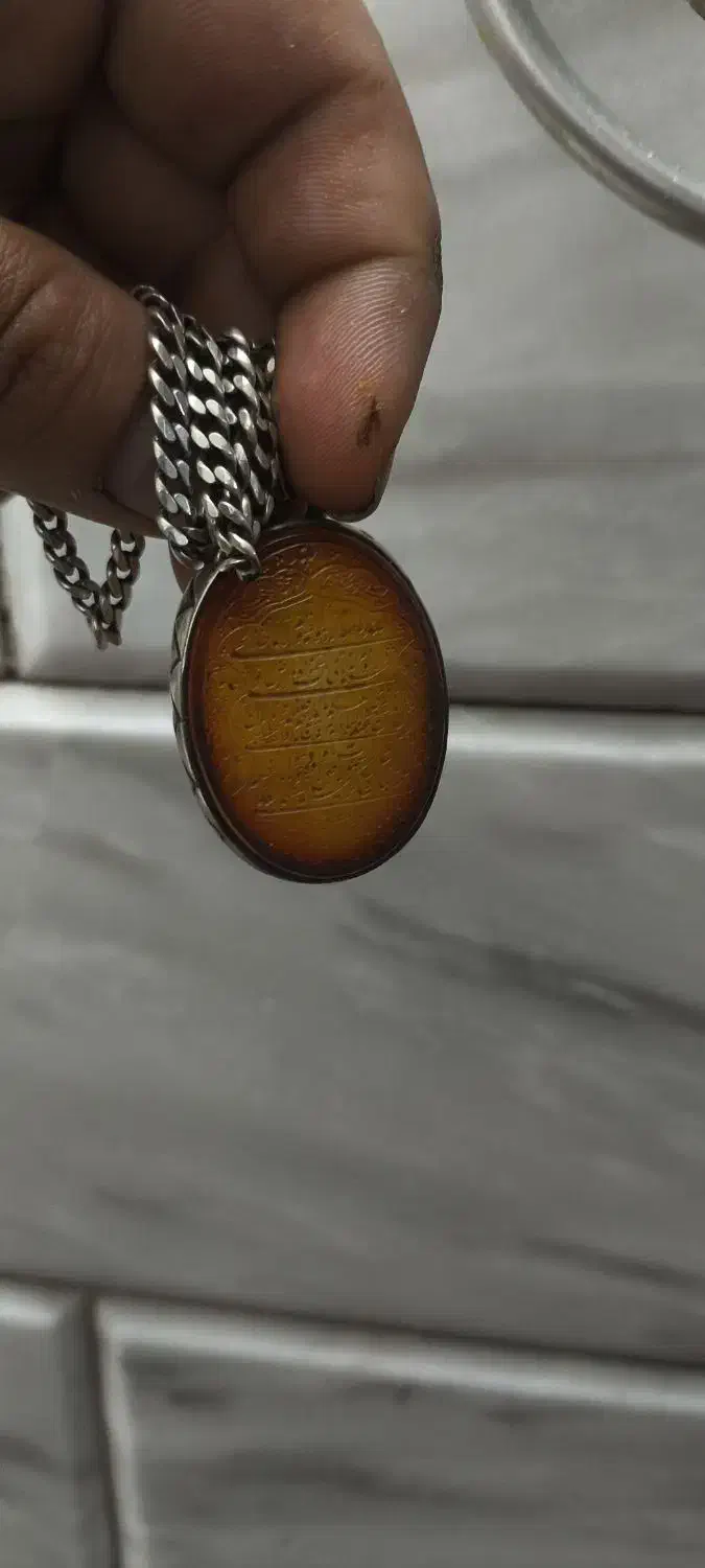 گردنی عقیق و زنجیر نقره|جواهرات|قم, باجک یک|دیوار