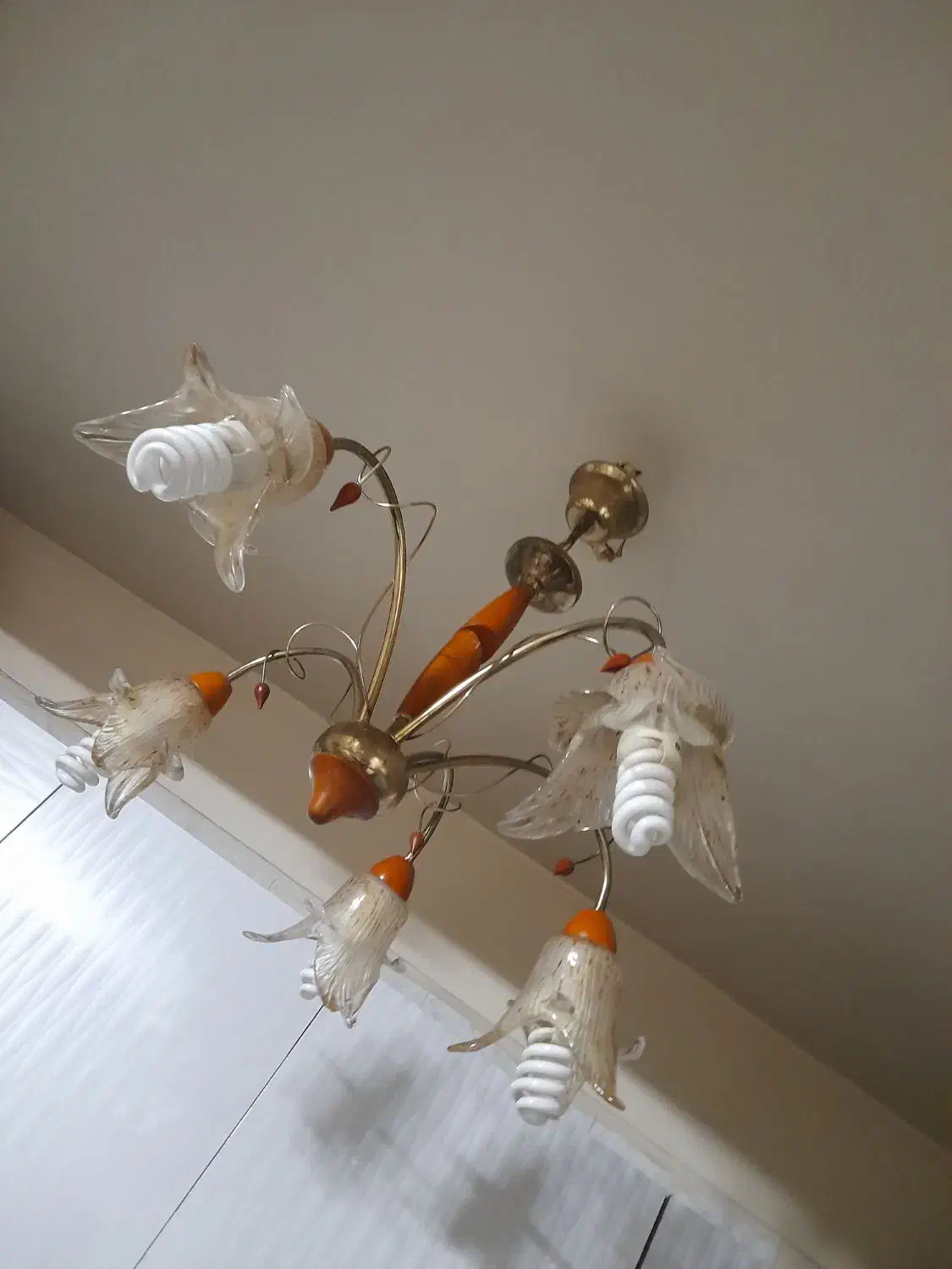 لوستر ۵ شاخه شیشه ای|لوستر و چراغ آویز|تهران, نظامآباد|دیوار