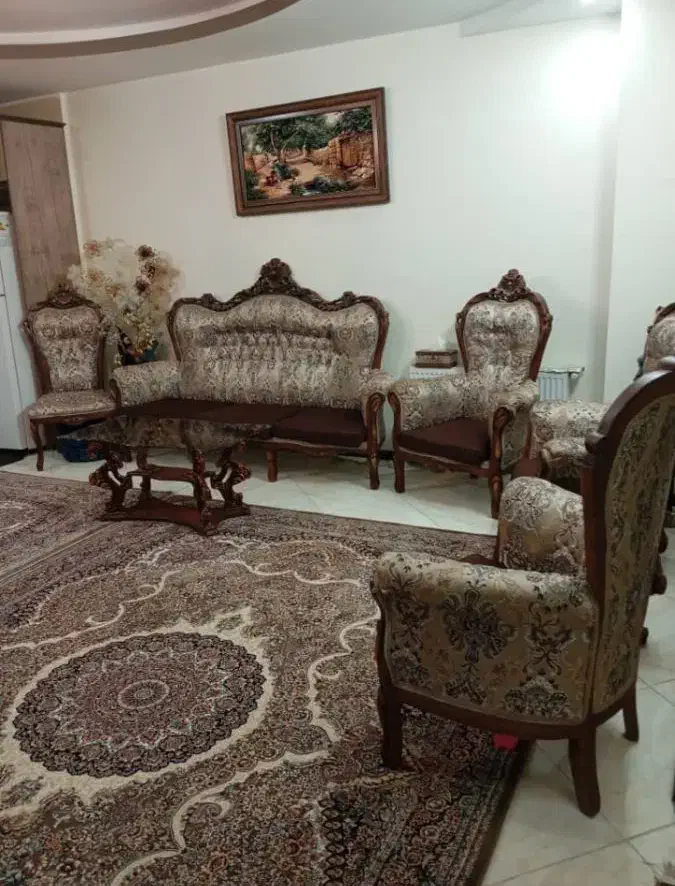 مبلمان استیل ۹ نفره ب همراه ناهار خوری در حد نو|مبلمان خانگی و میز عسلی|مشکین‌دشت, |دیوار